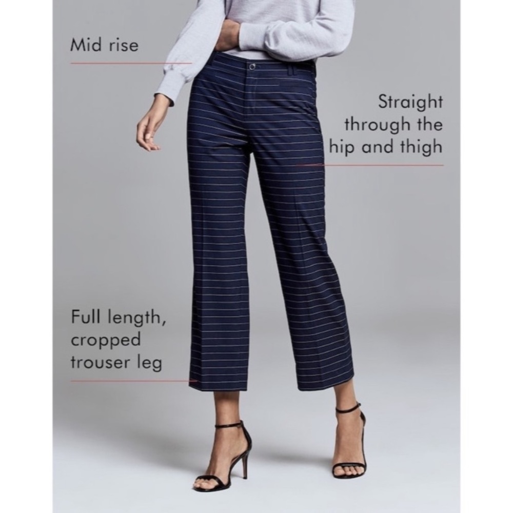 Banana Republic Blue & White Striped Logan Crop Pant Size 6